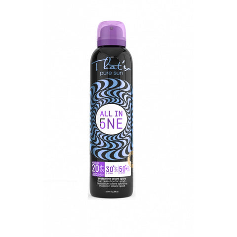 ALL IN ONE - Spray solaire SPF 20/30/50 (sport/répulsif insectes) (noir) 90ML